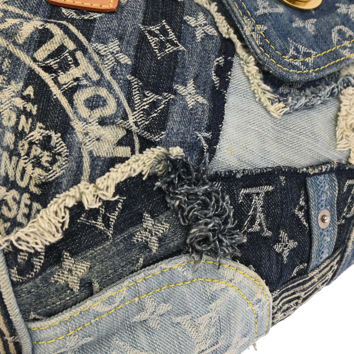 Louis Vuitton Blue Monogram Denim Patchwork Speedy 30 M95380 - Image 3
