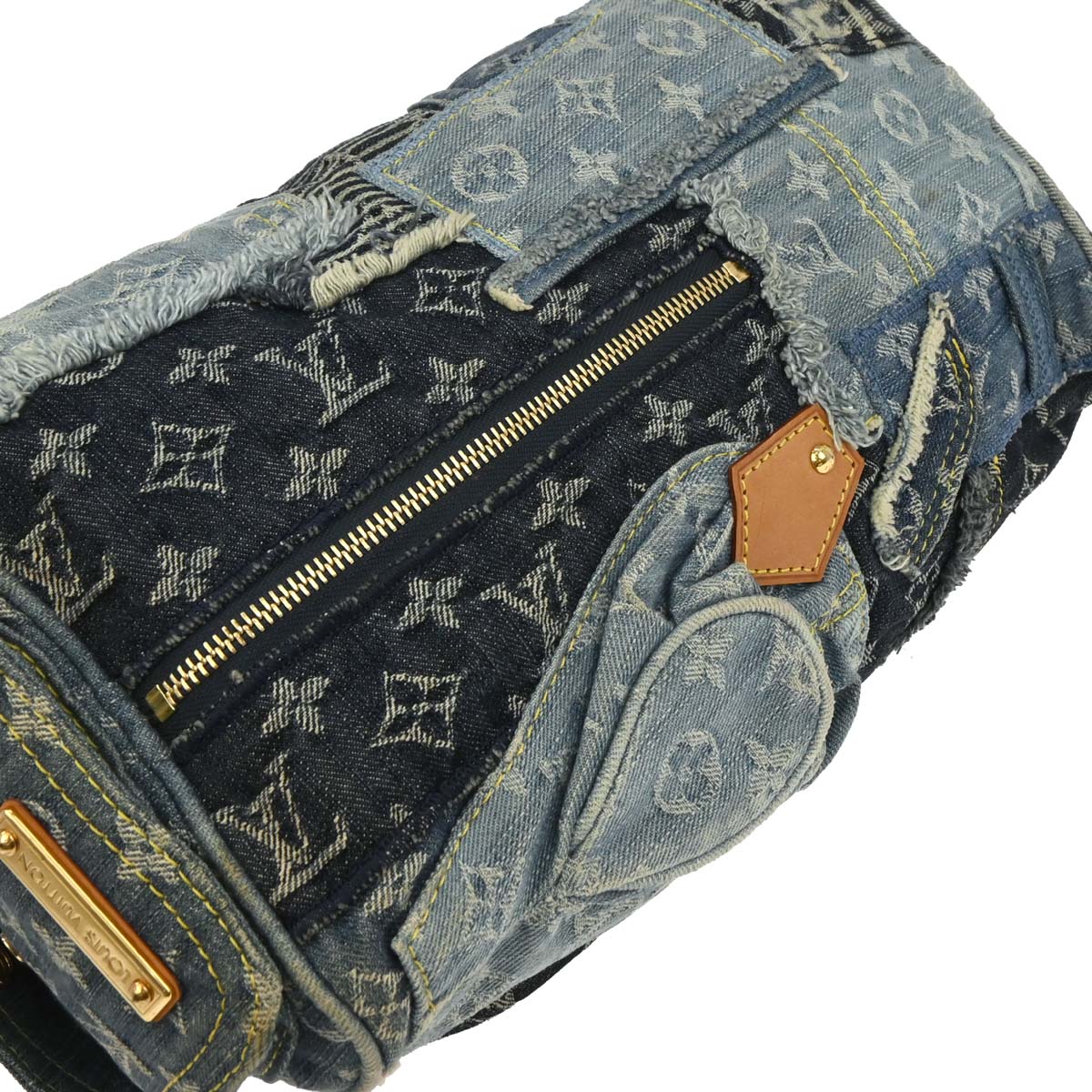 Louis Vuitton Blue Monogram Denim Patchwork Speedy 30 M95380 - Image 5
