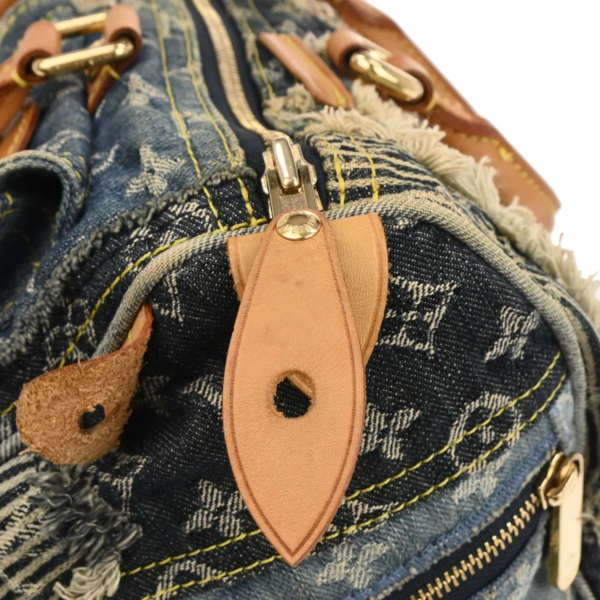 Louis Vuitton Blue Monogram Denim Patchwork Speedy 30 M95380 - Image 6