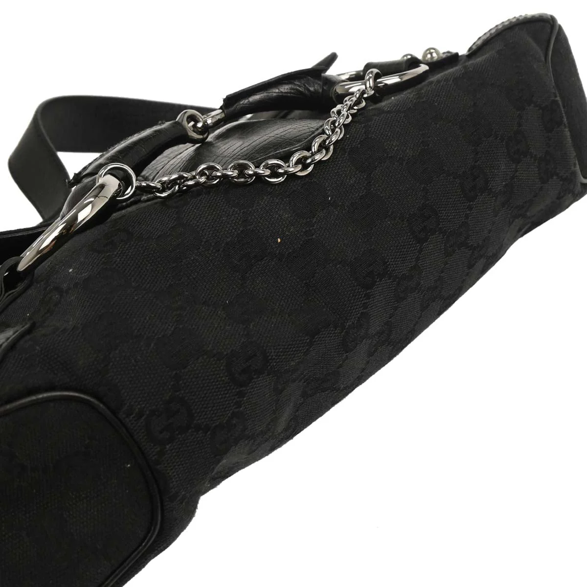 Gucci Black Horsebit GG Handbag - Image 4