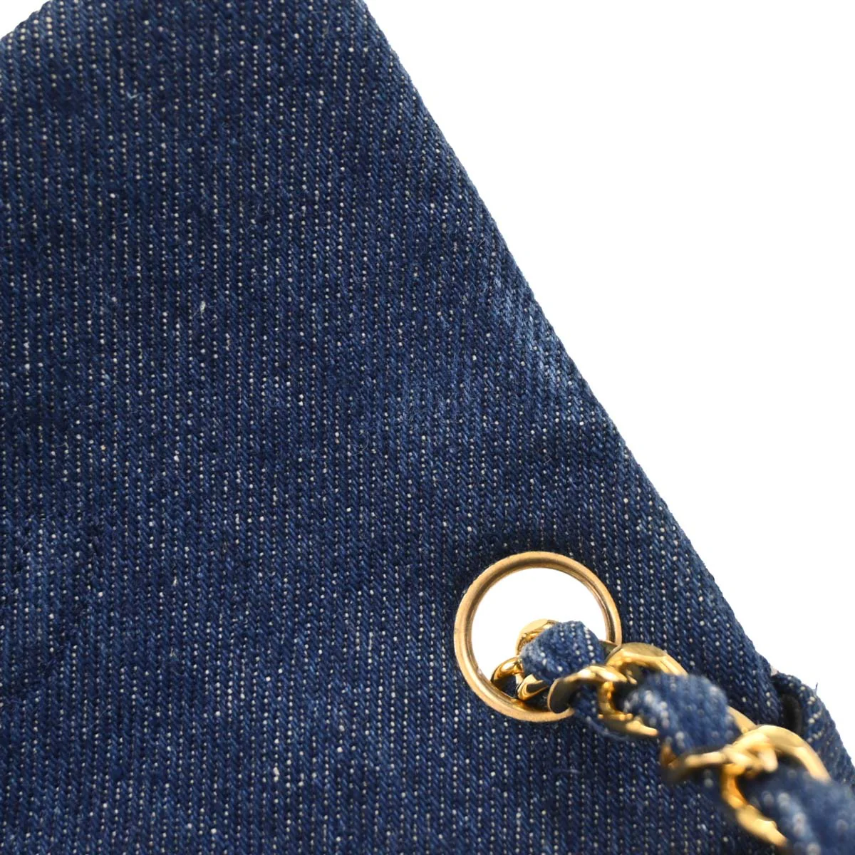 Chanel 1989-1991 Indigo Denim Mini Classic Square Flap Shoulder Bag - Image 8