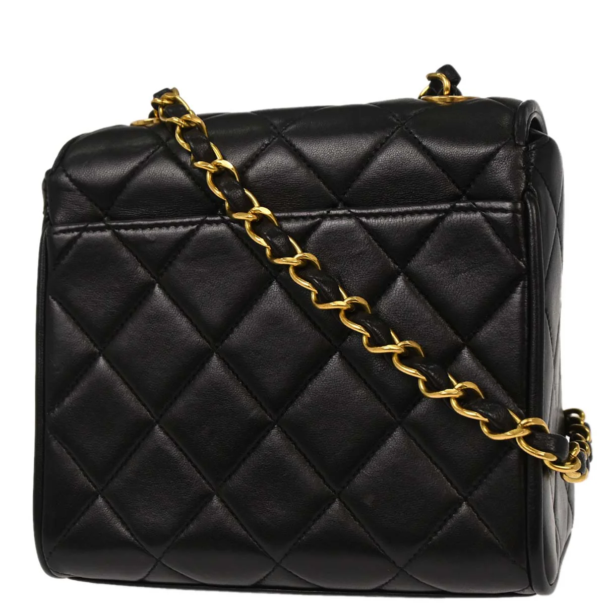 Chanel Black Lambskin Straight Flap Shoulder Bag - Image 2