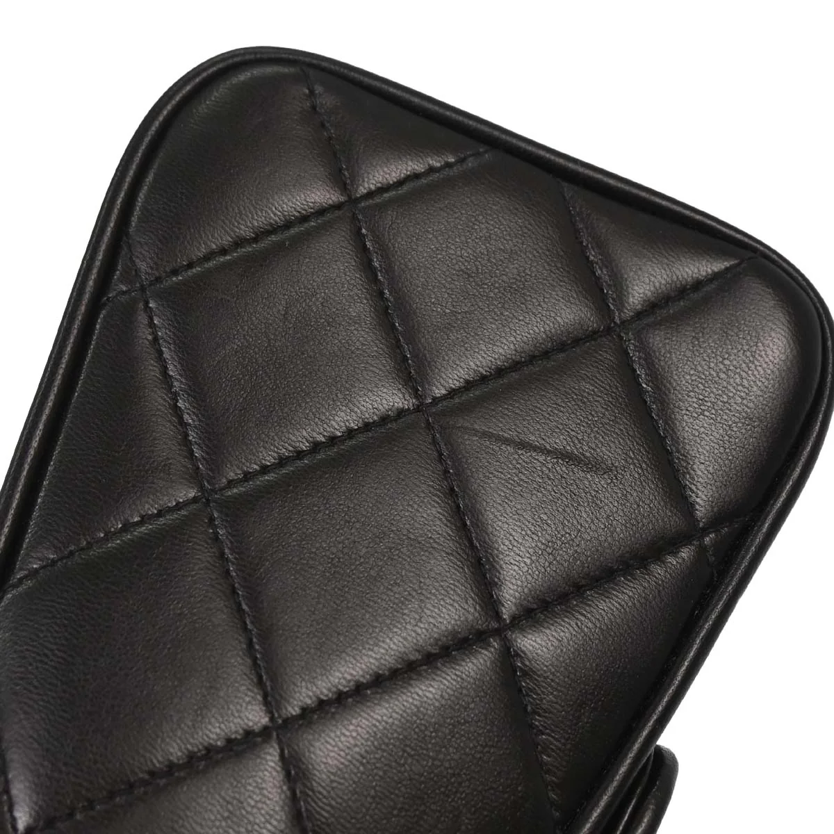 Chanel Black Lambskin Straight Flap Shoulder Bag - Image 9