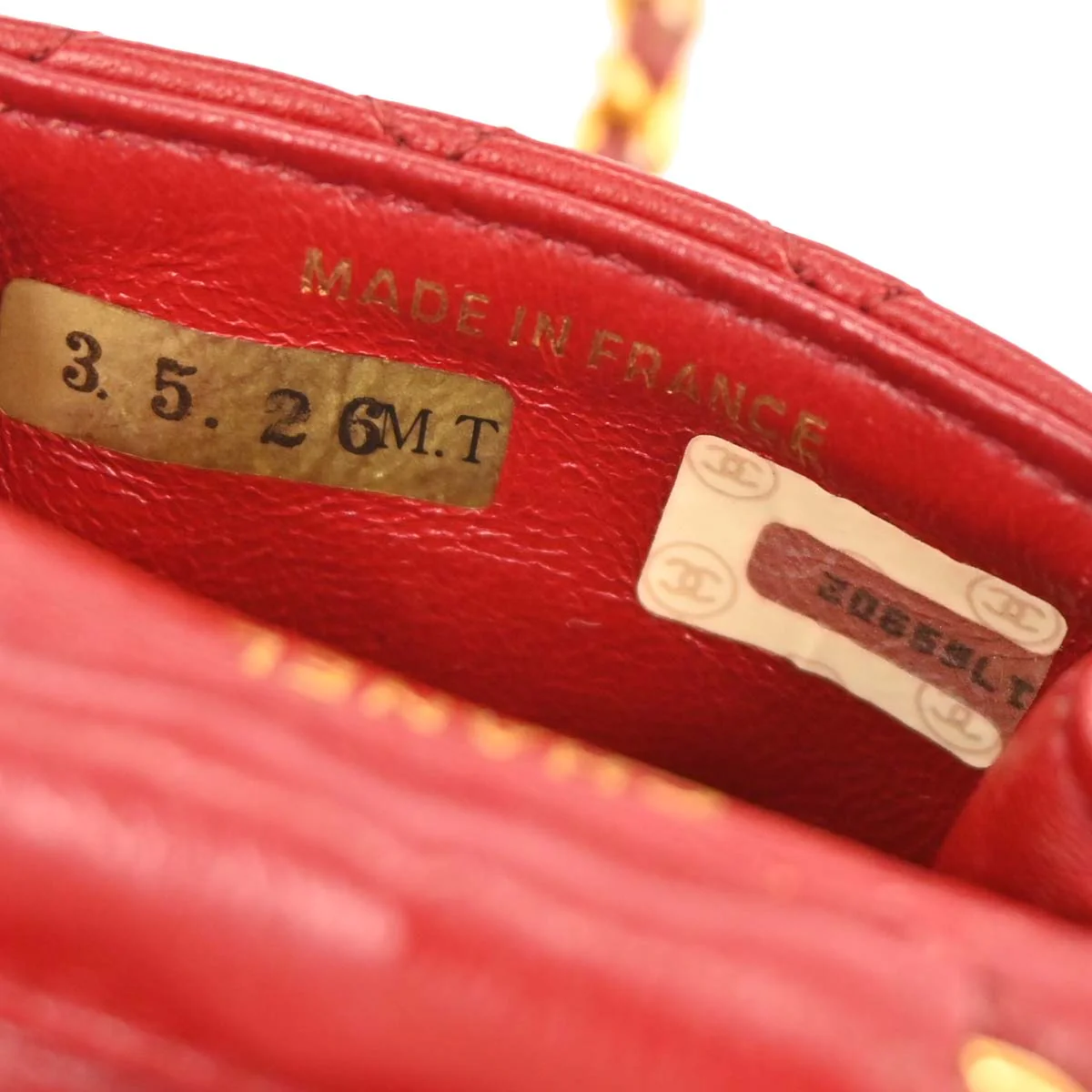 Chanel Red Lambskin Micro Classic Flap Shoulder Bag Pochette - Image 15
