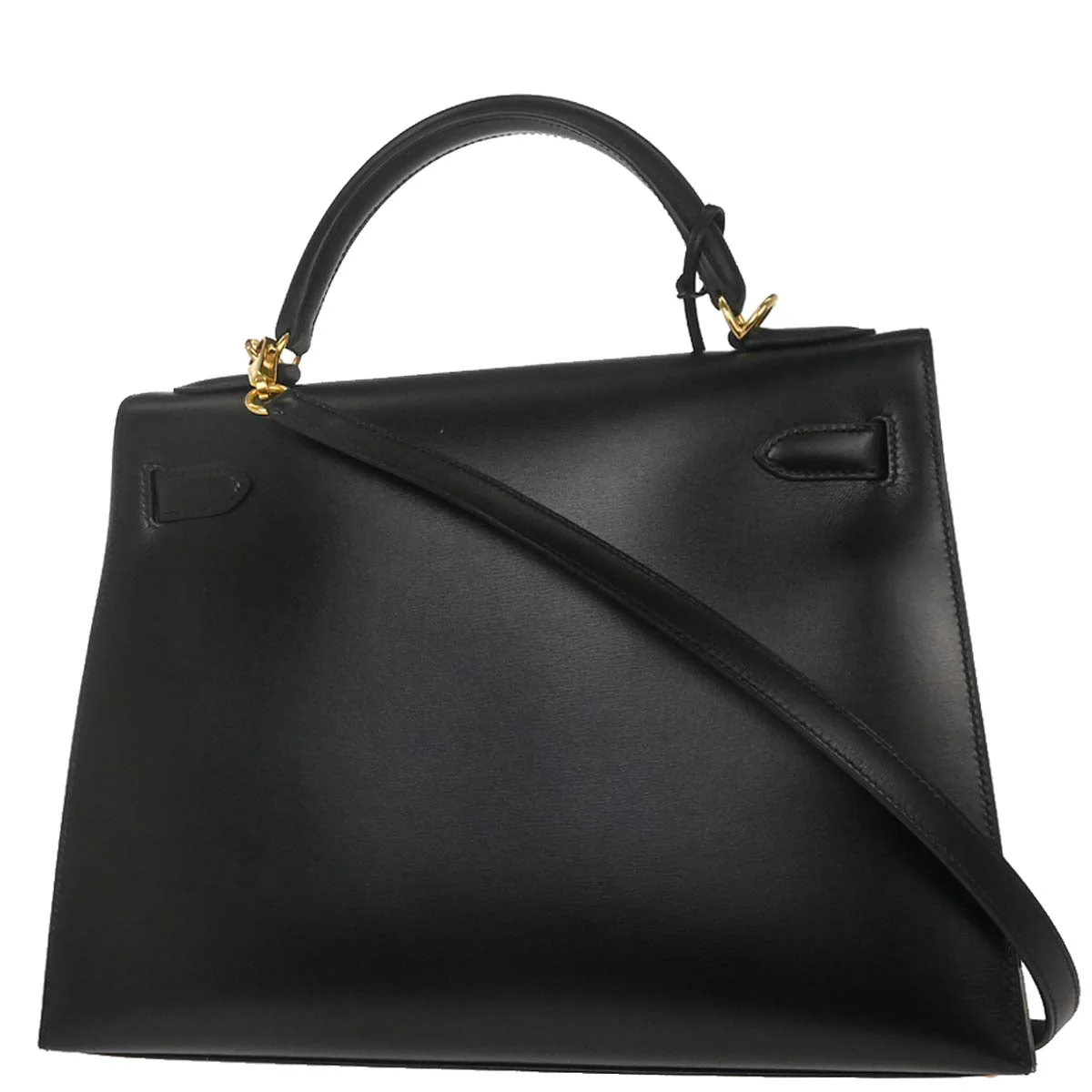 Hermes Black Box Calf Kelly 32 Sellier 2way Shoulder Handbag - Image 2
