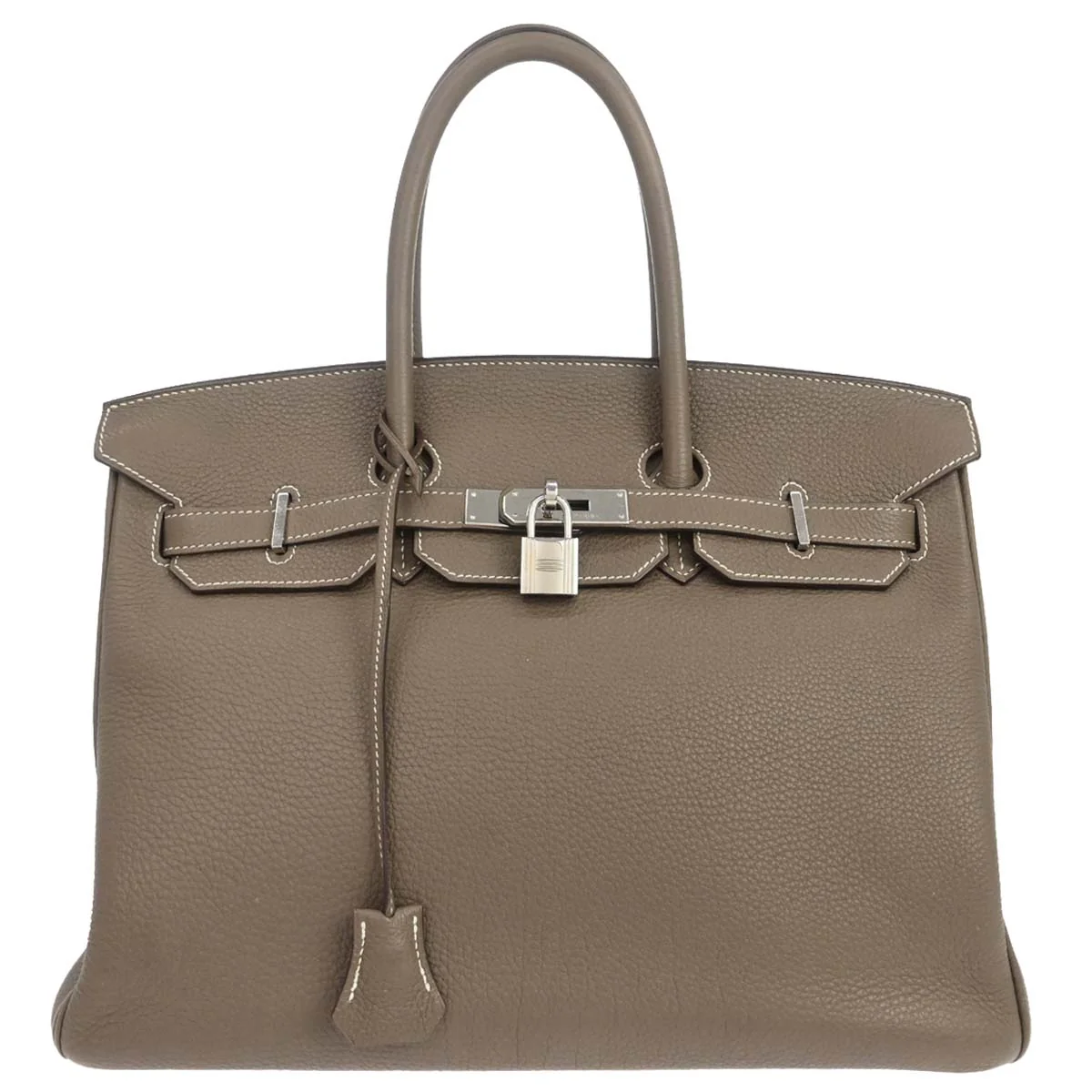 Hermes Etoupe Gray Togo Birkin 35 Handbag