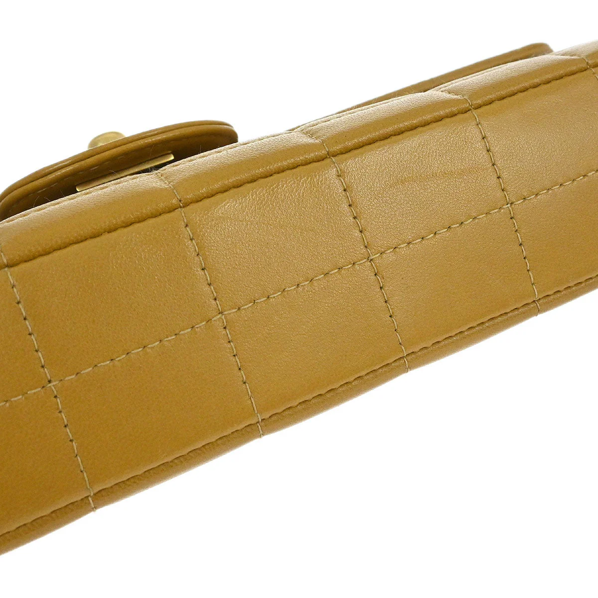 Chanel 2002-2003 Beige Lambskin Coco Bar East West Shoulder Bag - Image 4