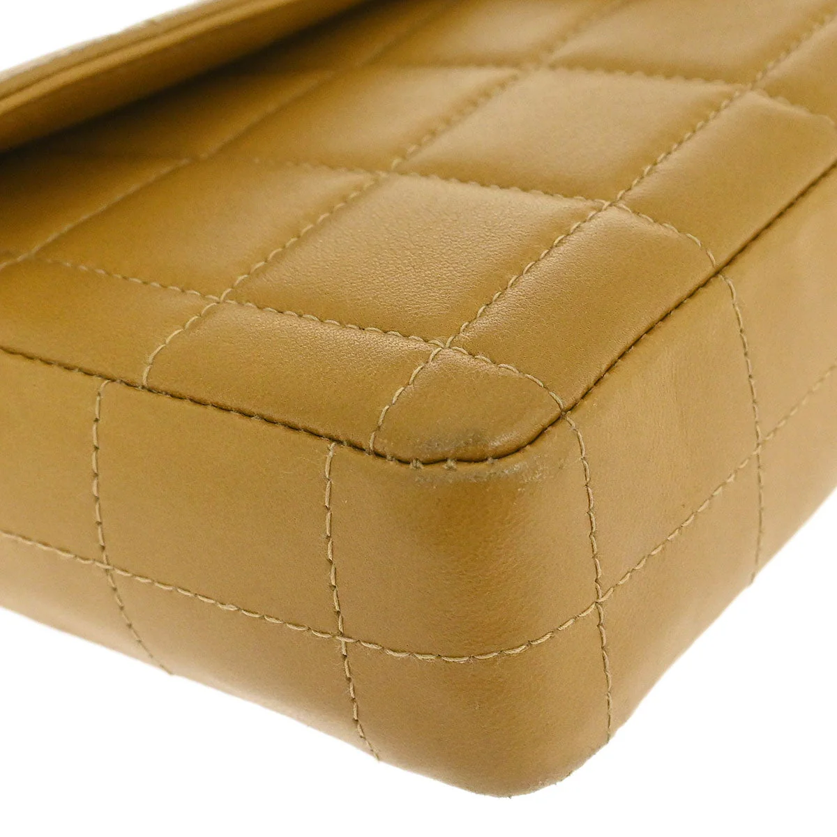 Chanel 2002-2003 Beige Lambskin Coco Bar East West Shoulder Bag - Image 5