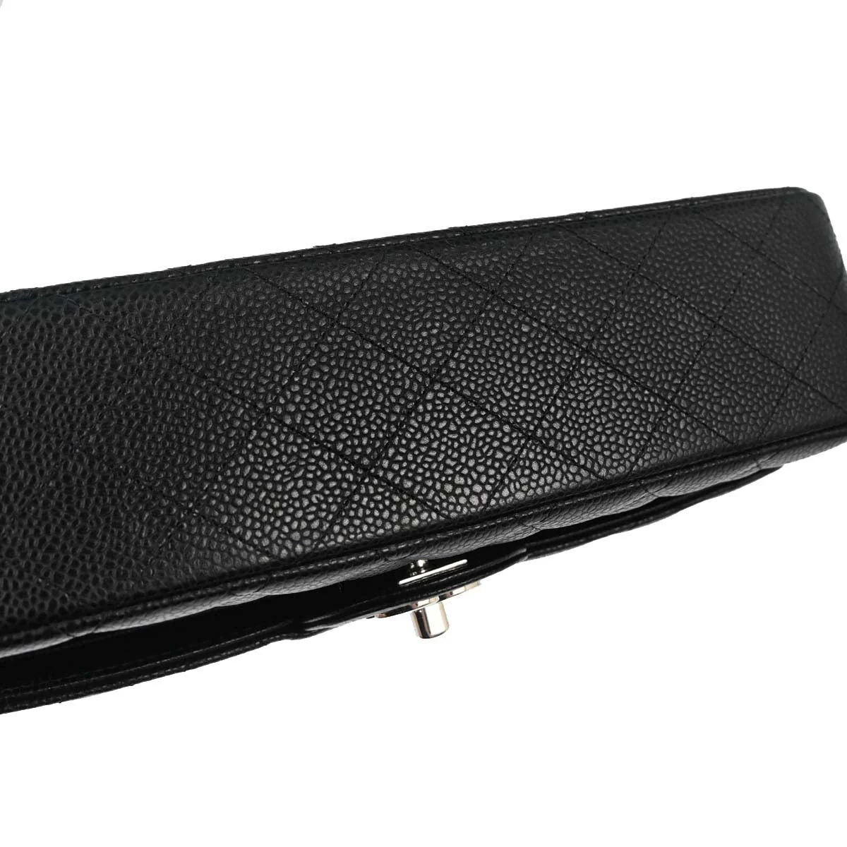 Chanel 2010-2011 Black Caviar Skin Medium Classic Double Flap Shoulder Bag - Image 3