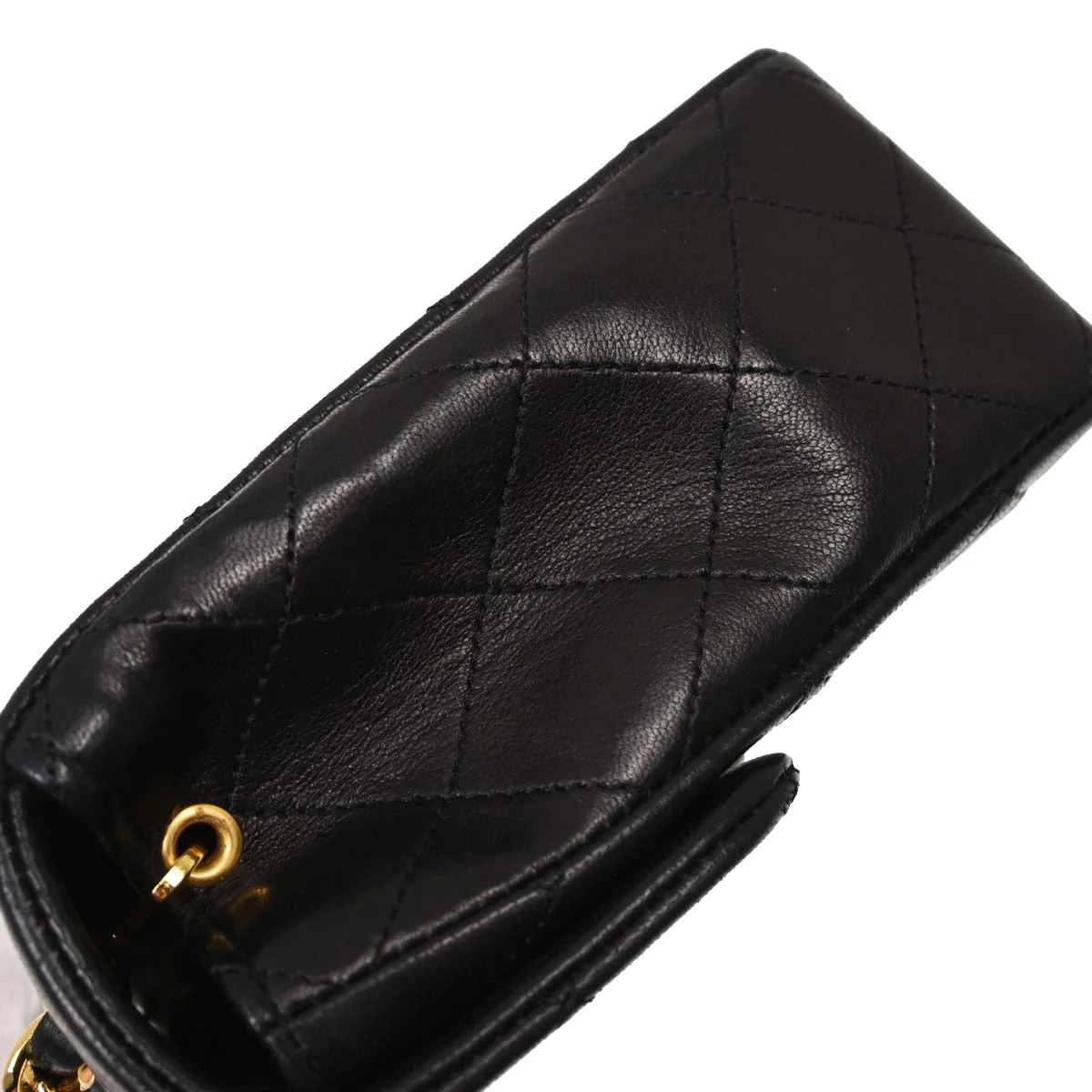 Chanel Black Lambskin Classic Square Flap Shoulder Bag 20 - Image 6