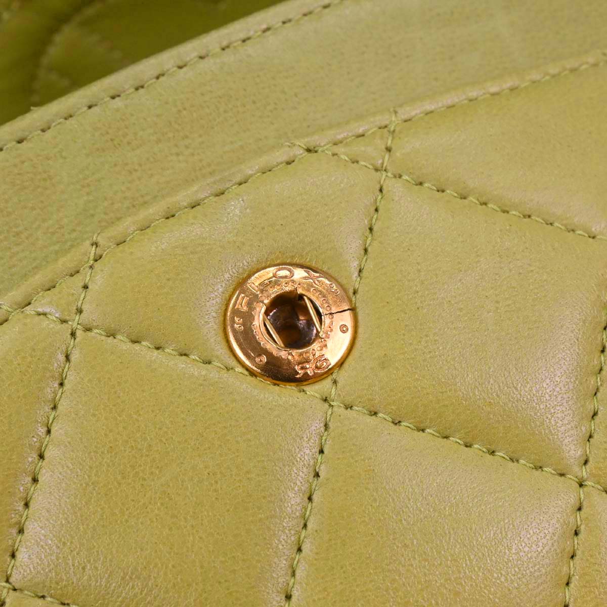 Chanel Light Green Lambskin Small Classic Double Flap Shoulder Bag - Image 10