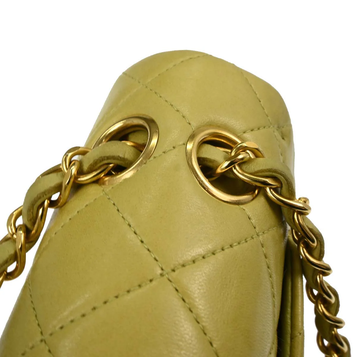 Chanel Light Green Lambskin Small Classic Double Flap Shoulder Bag - Image 7