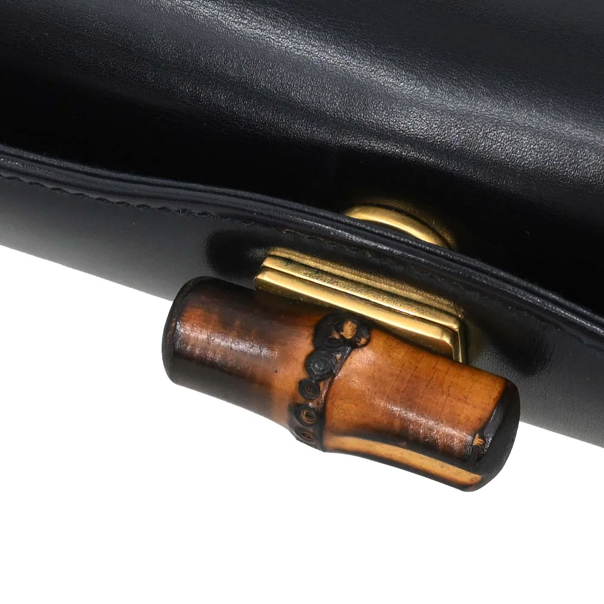 Gucci Black Bamboo Handbag - Image 9