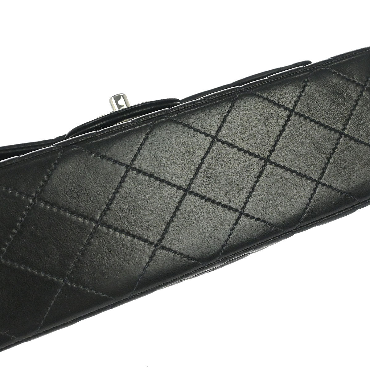 Chanel Black Lambskin Small Classic Double Flap Shoulder Bag - Image 3