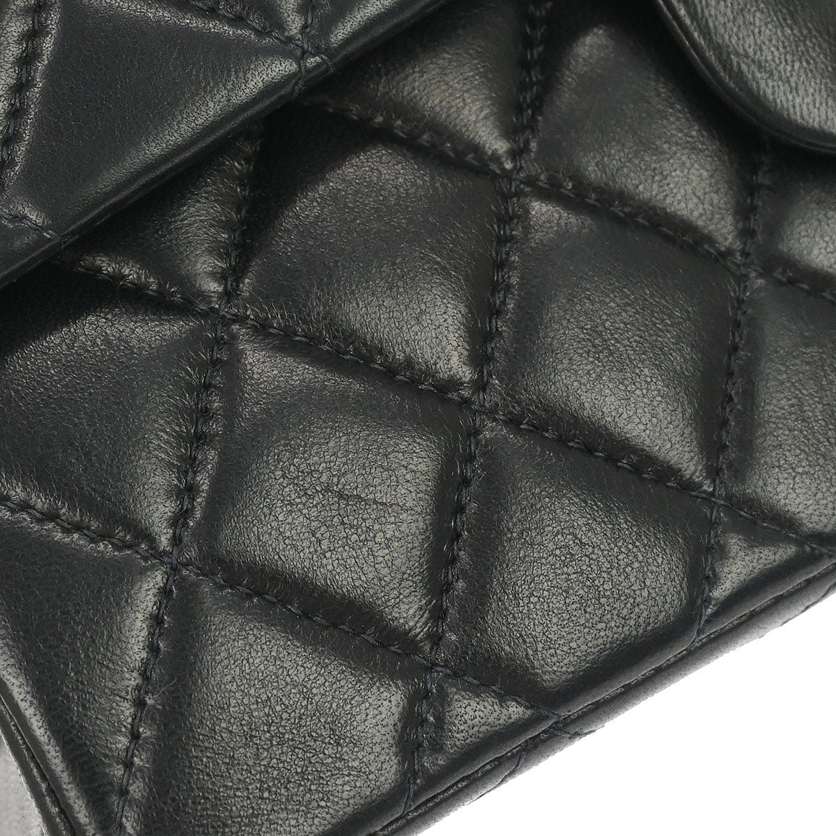 Chanel Black Lambskin Small Classic Double Flap Shoulder Bag - Image 4