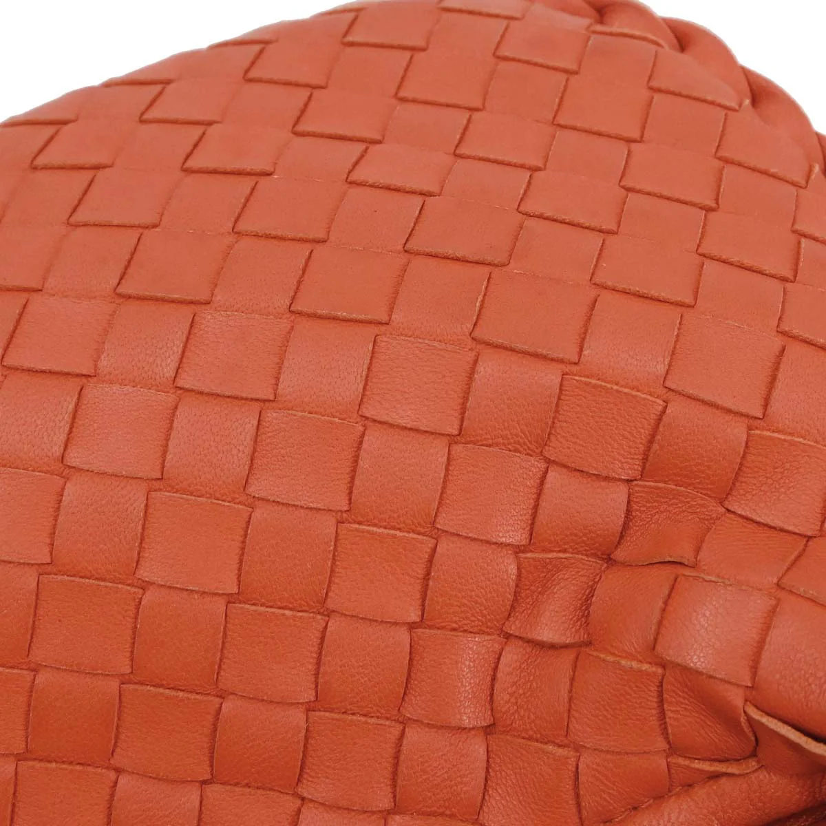 Bottega Veneta Orange Lambskin Intrecciato Hobo Handbag - Image 13