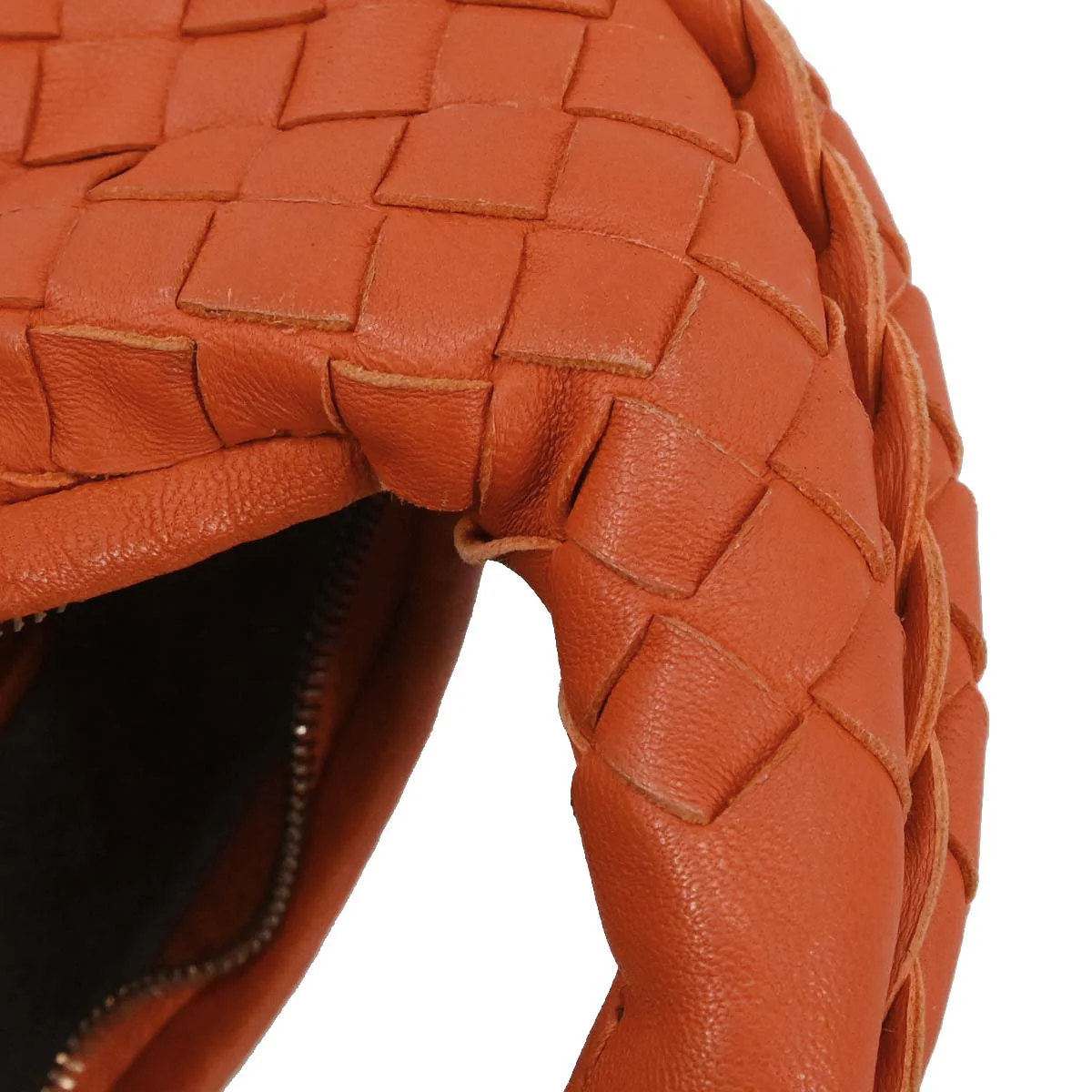Bottega Veneta Orange Lambskin Intrecciato Hobo Handbag - Image 15
