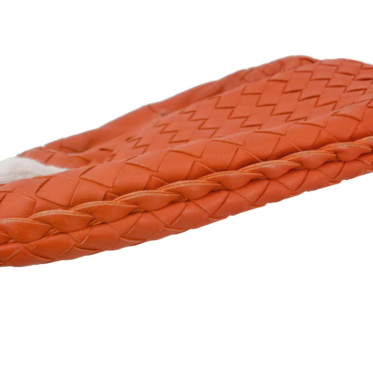 Bottega Veneta Orange Lambskin Intrecciato Hobo Handbag - Image 4