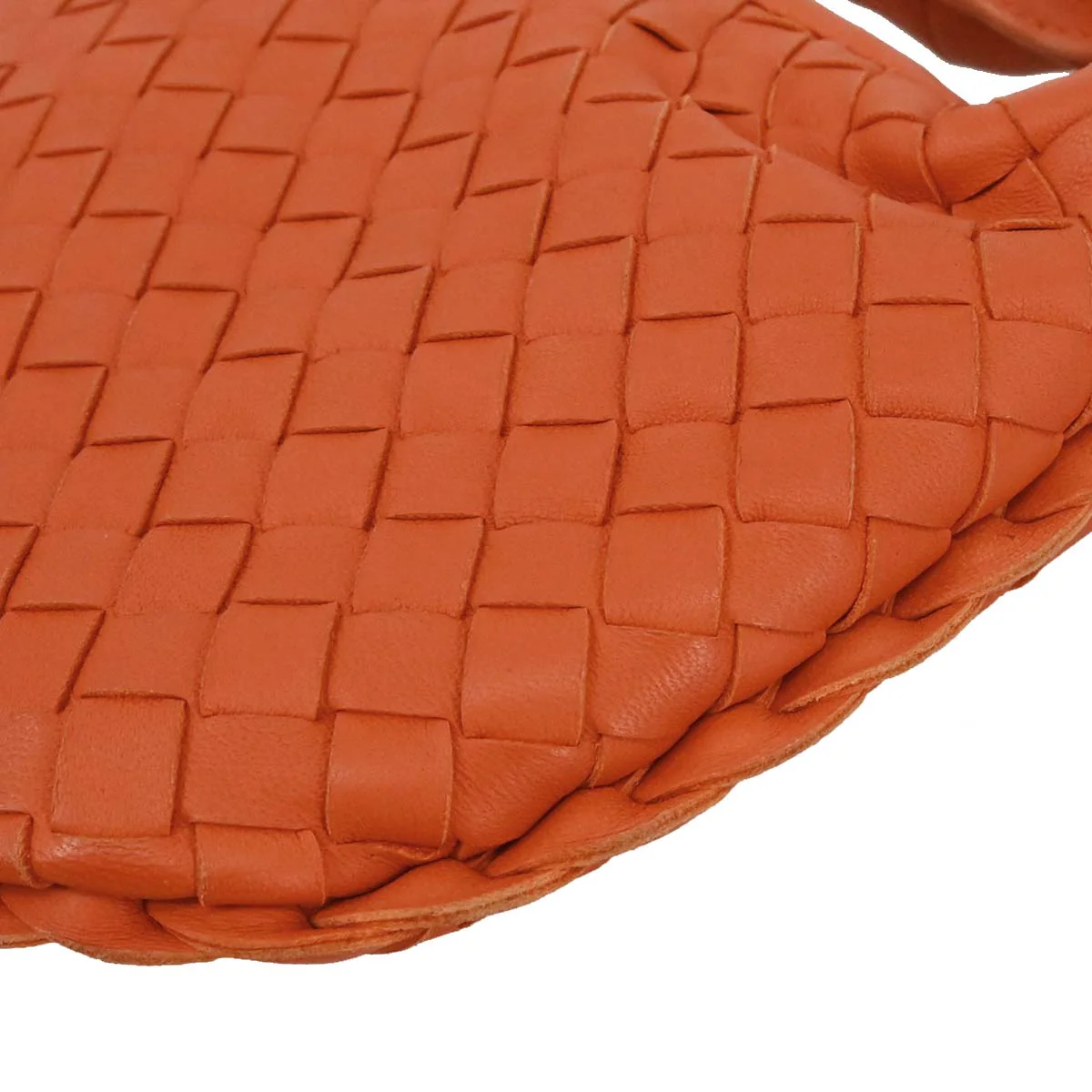 Bottega Veneta Orange Lambskin Intrecciato Hobo Handbag - Image 6