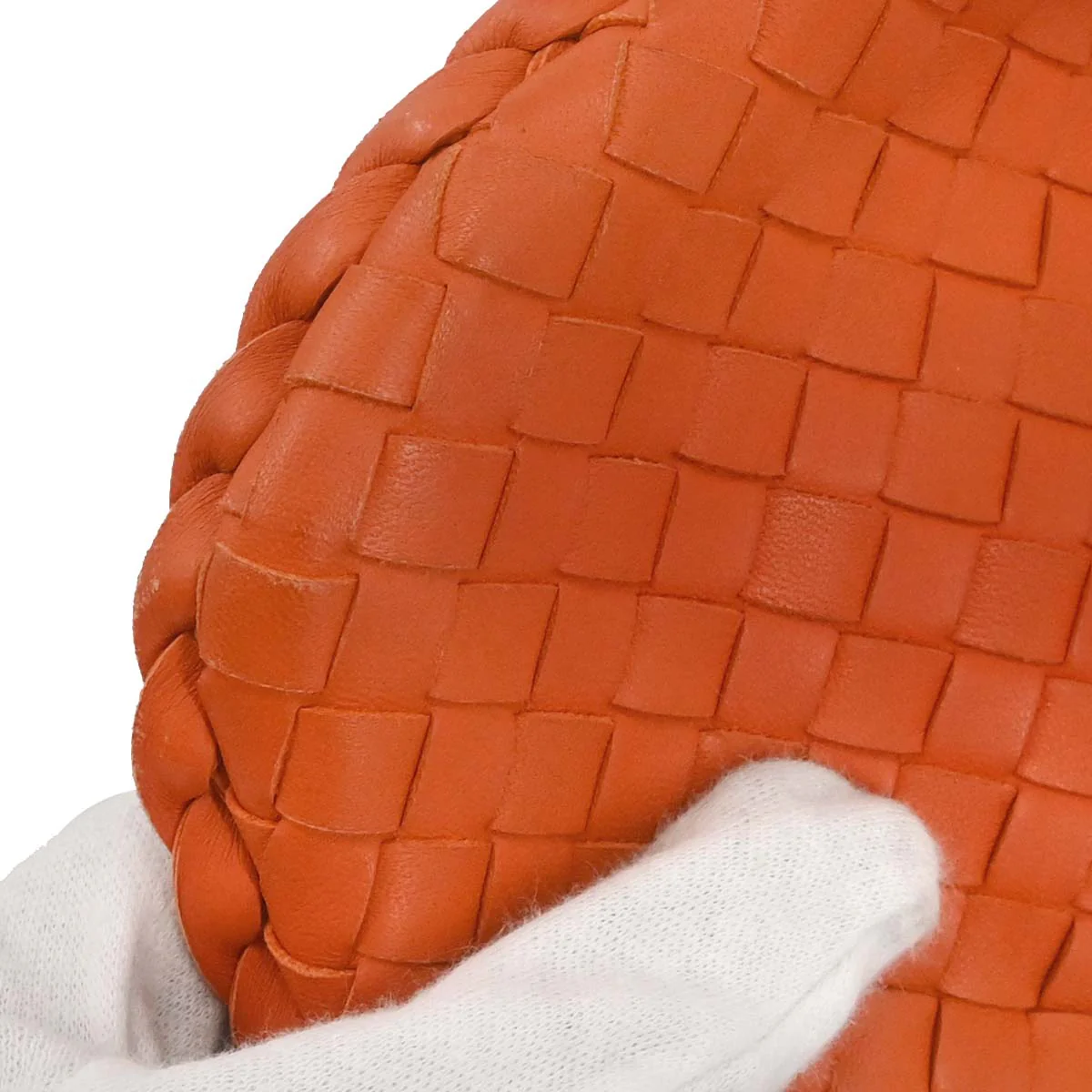 Bottega Veneta Orange Lambskin Intrecciato Hobo Handbag - Image 7
