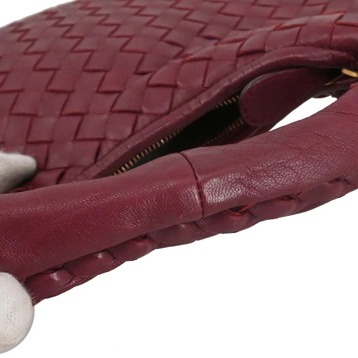 Bottega Veneta Bordeaux Lambskin Intrecciato Hobo Handbag - Image 11