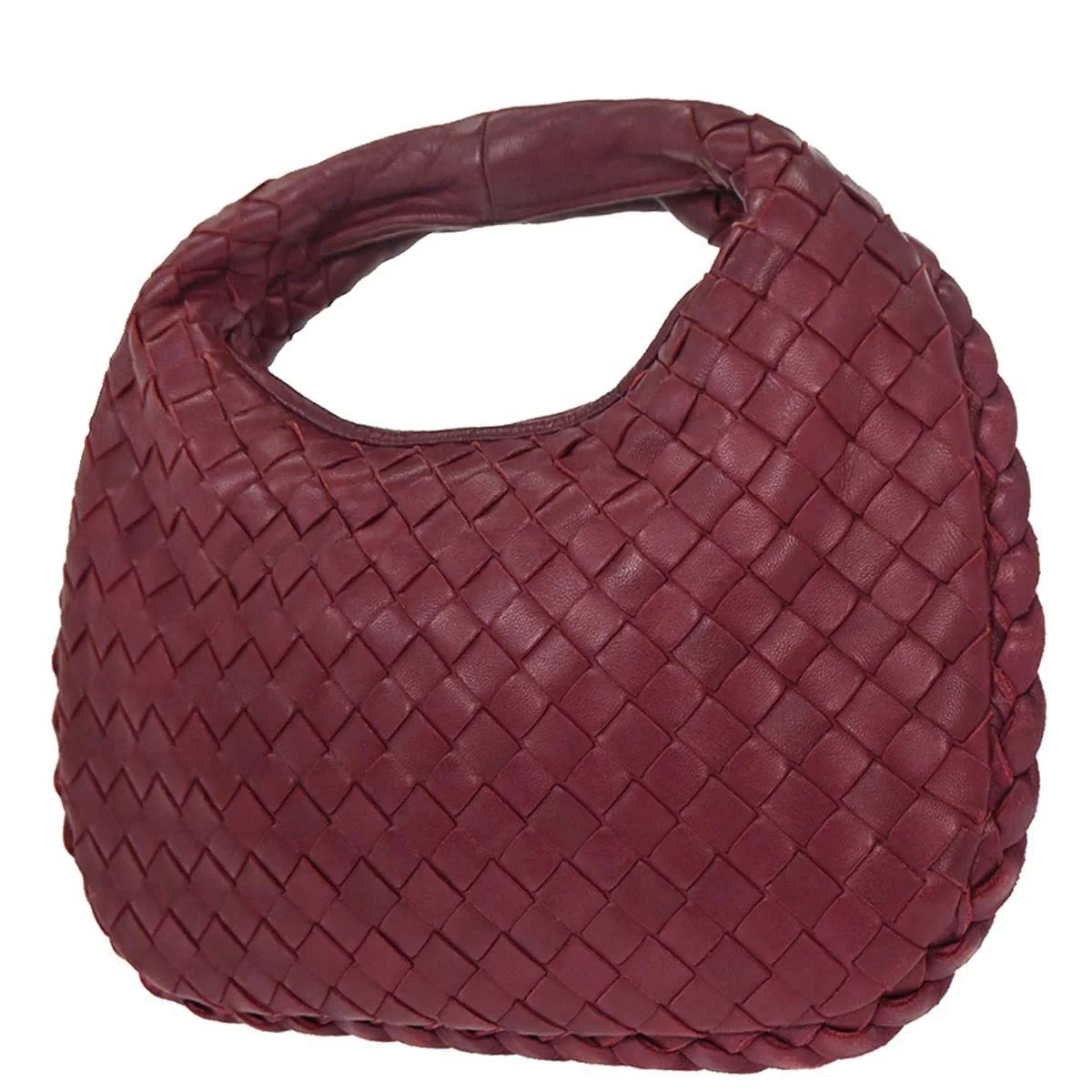 Bottega Veneta Bordeaux Lambskin Intrecciato Hobo Handbag - Image 2
