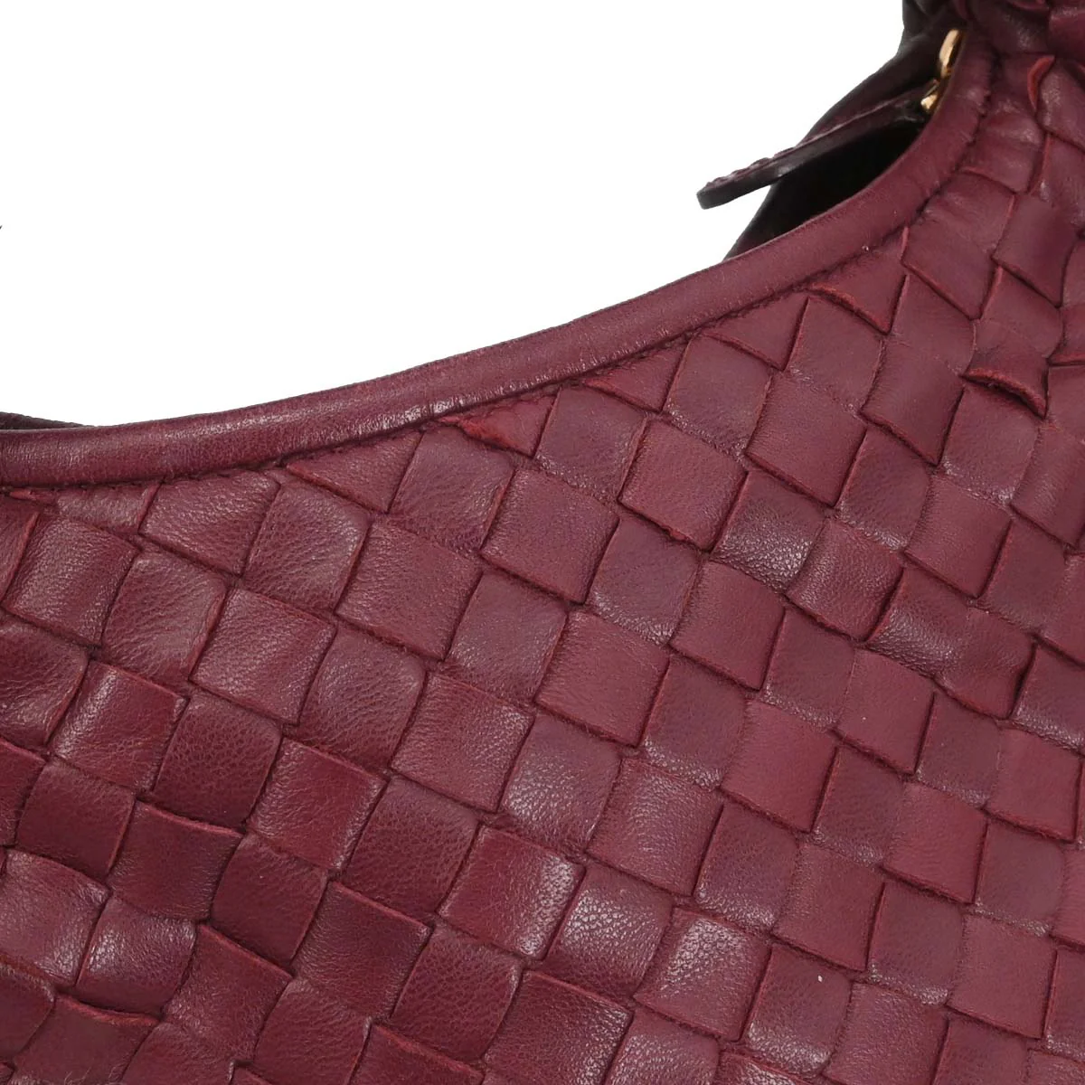 Bottega Veneta Bordeaux Lambskin Intrecciato Hobo Handbag - Image 3