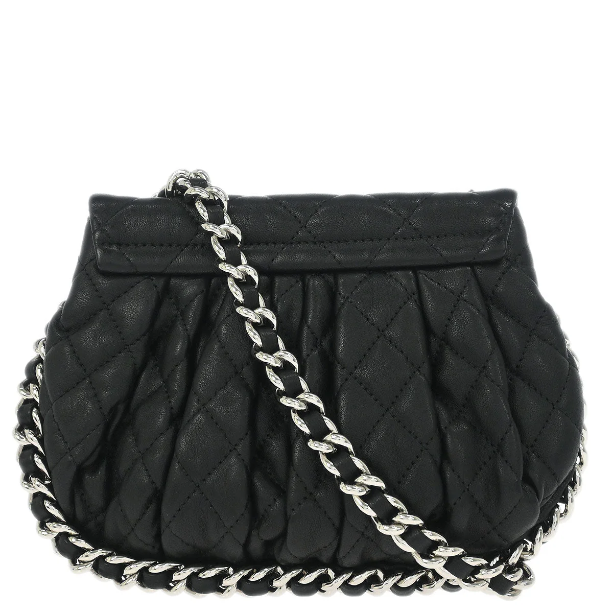 Chanel 2011 Black Calfskin Chain Around Shoulder Bag - Image 2
