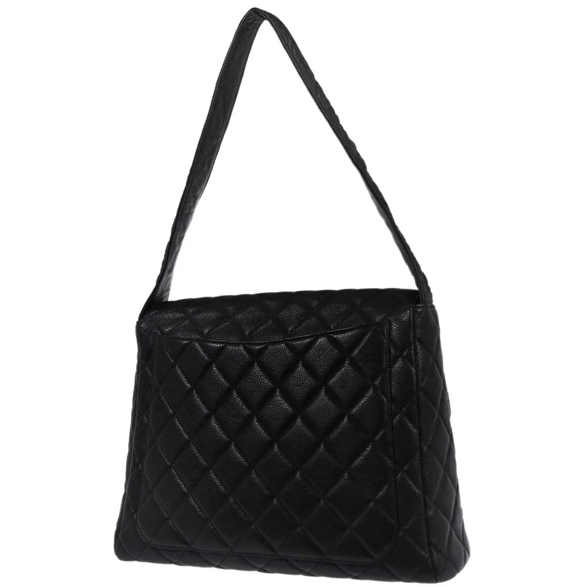 Chanel Black Caviar Skin Straight Flap Handbag - Image 2