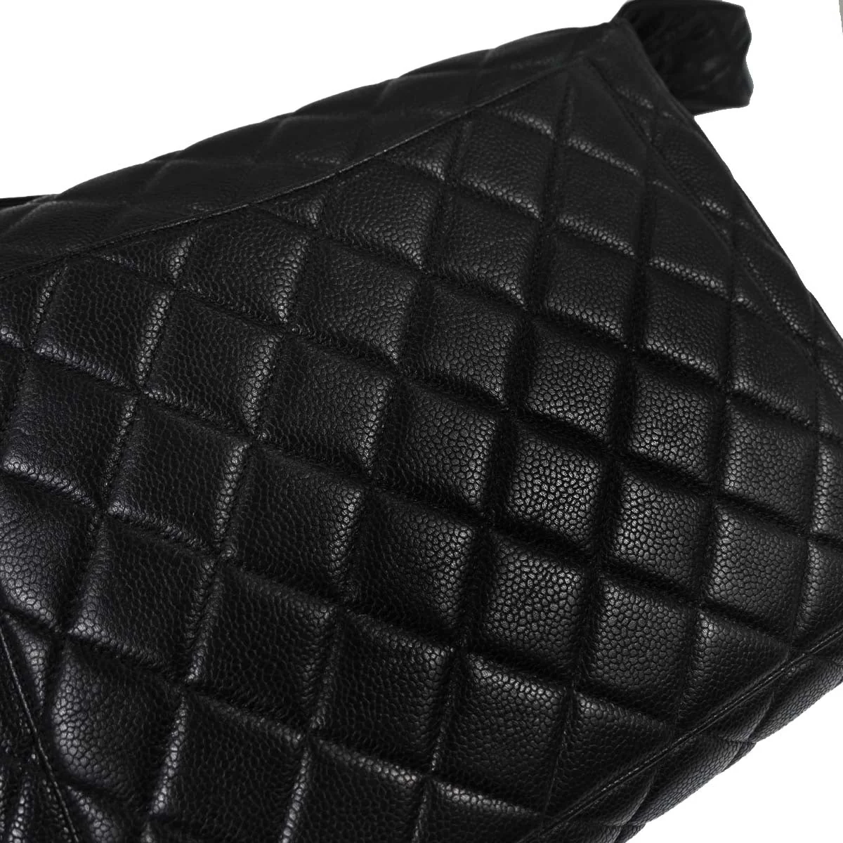 Chanel Black Caviar Skin Straight Flap Handbag - Image 4