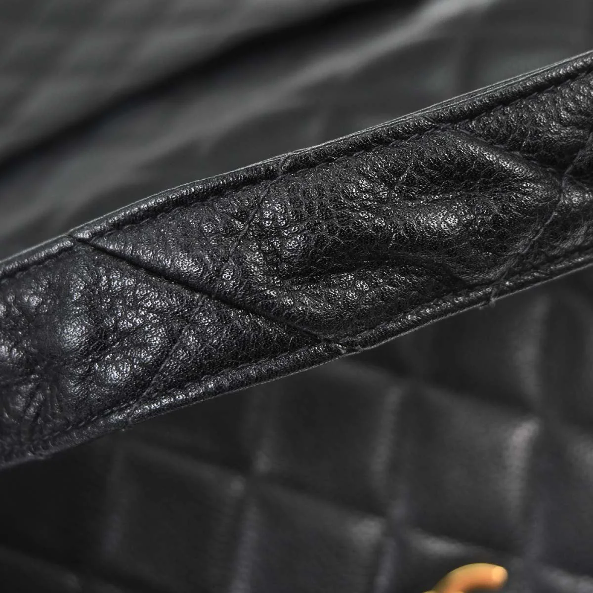 Chanel Black Caviar Skin Straight Flap Handbag - Image 7