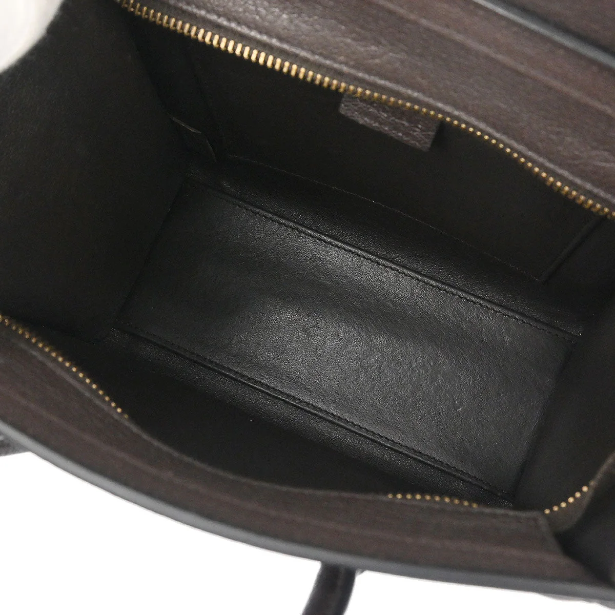 Celine Dark Brown Leather Nano Luggage Shoulder Tote Bag - Image 10