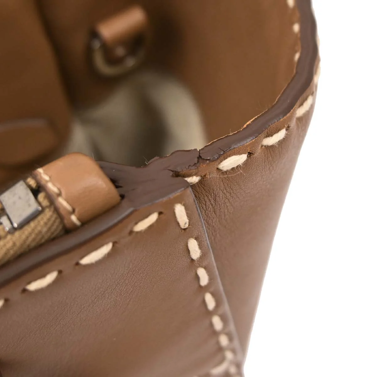 Prada Brown Calfskin Small Twin Pocket City Tote 2way Shoulder Handbag - Image 17