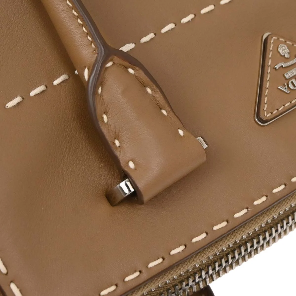 Prada Brown Calfskin Small Twin Pocket City Tote 2way Shoulder Handbag - Image 5