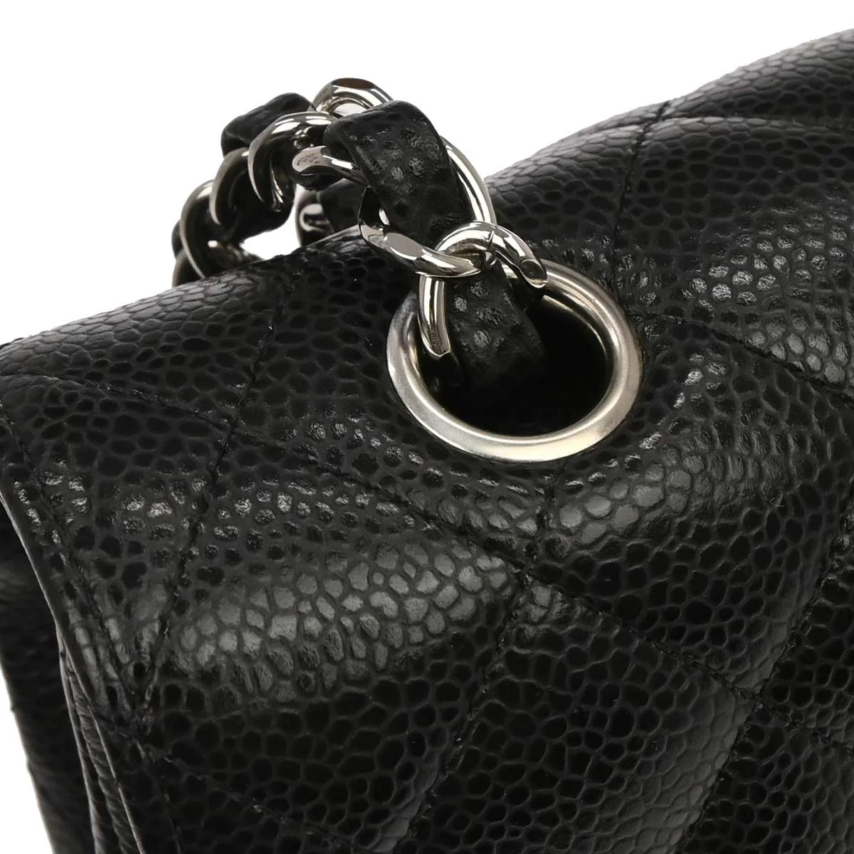 Chanel Black Caviar Skin Medium Classic Double Flap Shoulder Bag - Image 10