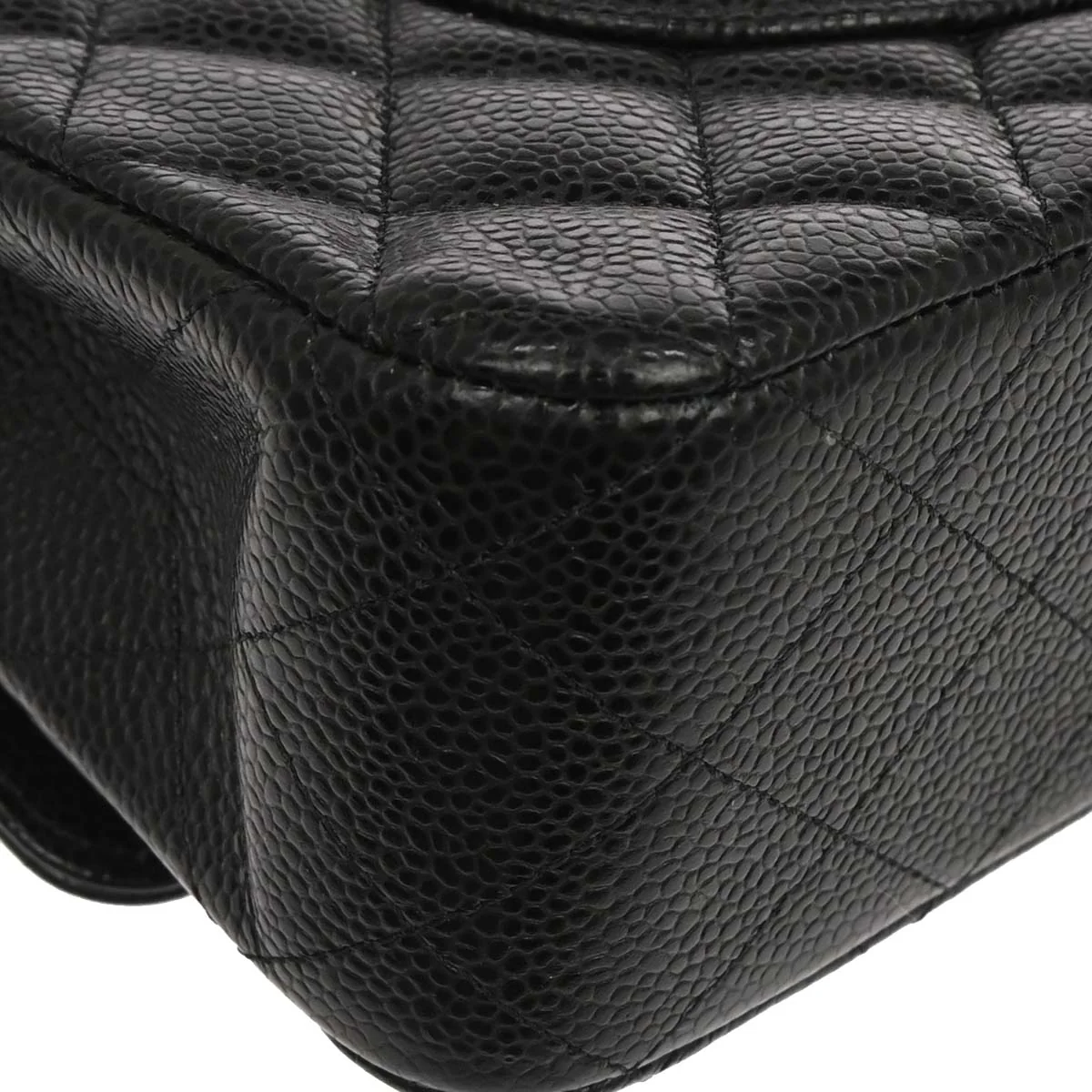 Chanel Black Caviar Skin Medium Classic Double Flap Shoulder Bag - Image 4