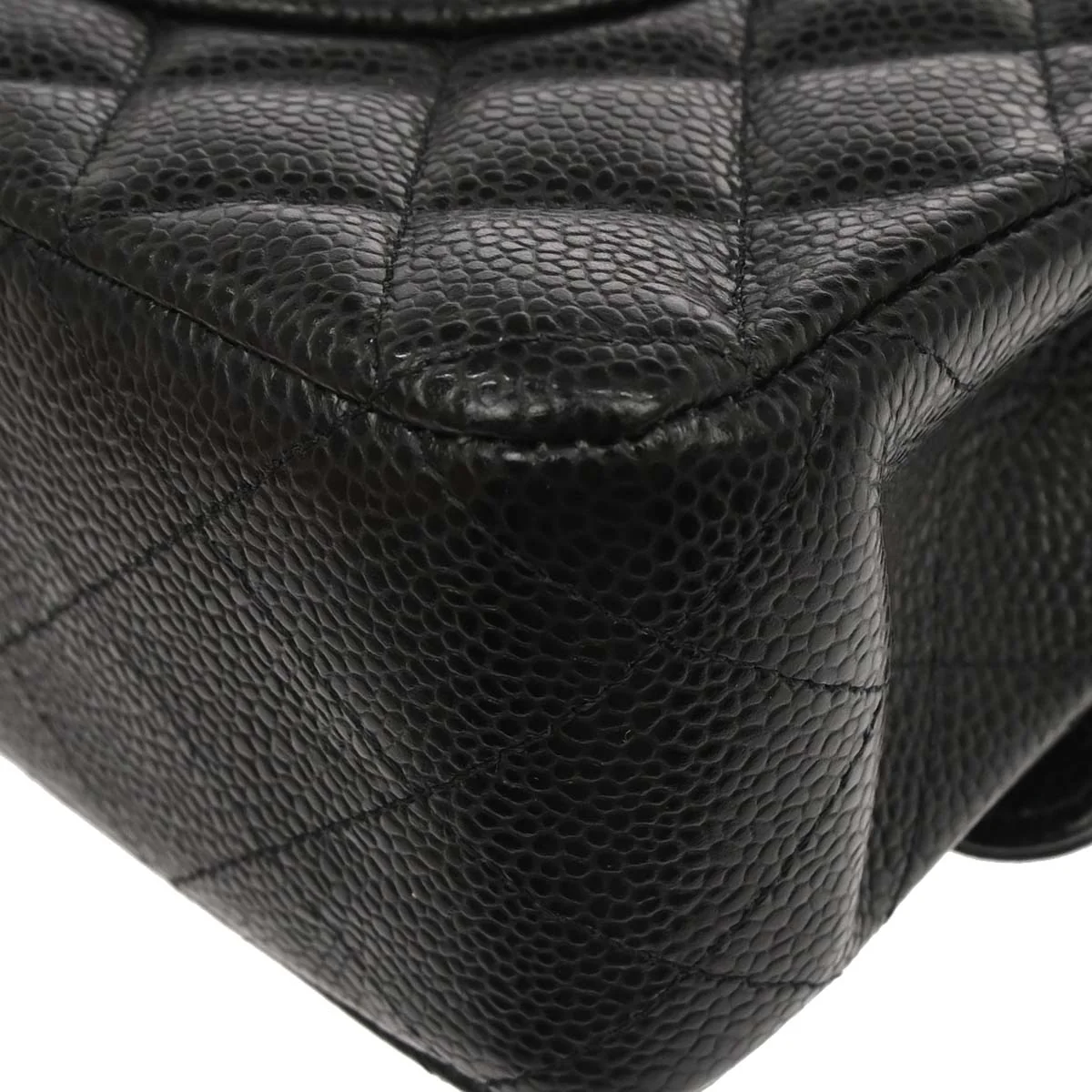 Chanel Black Caviar Skin Medium Classic Double Flap Shoulder Bag - Image 7