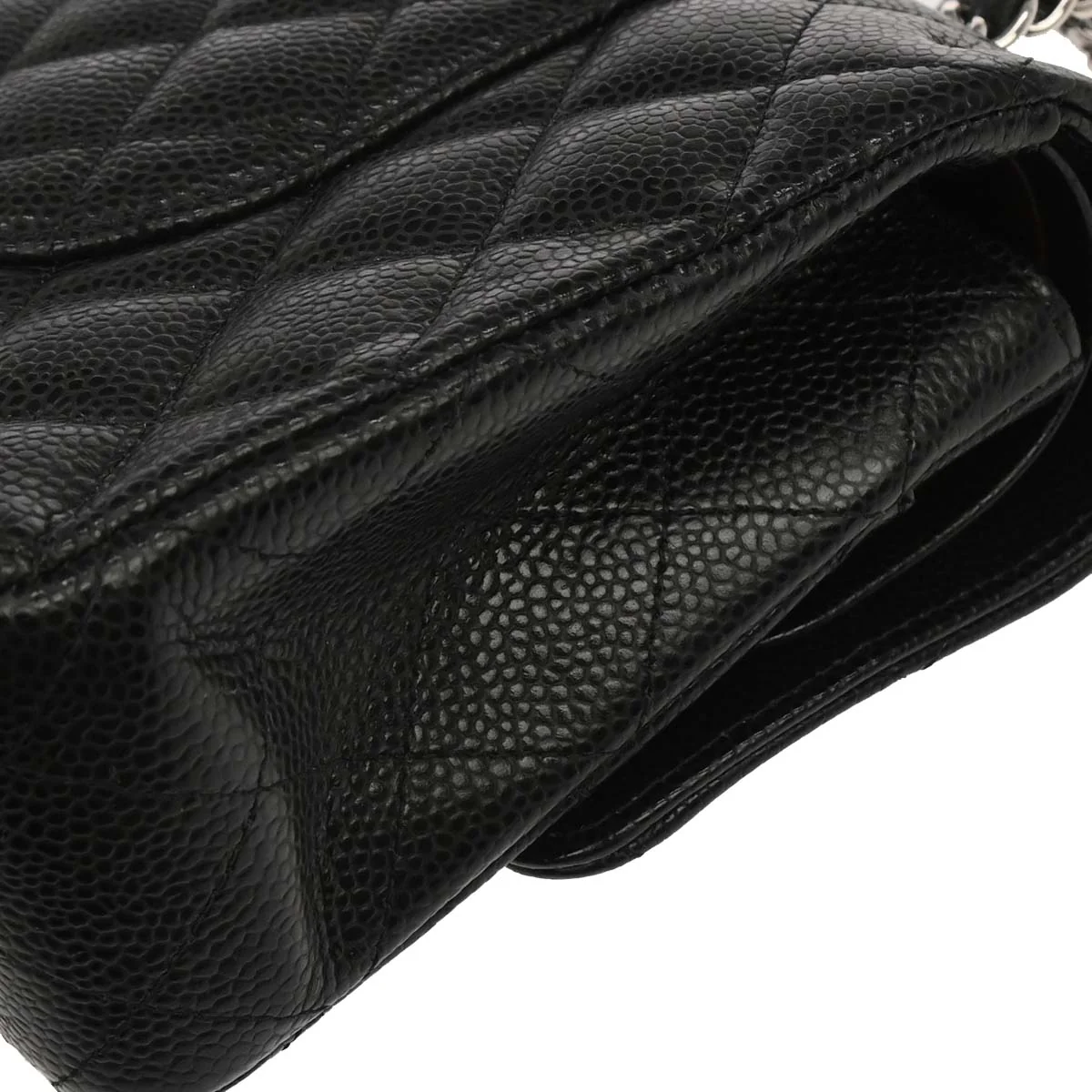 Chanel Black Caviar Skin Medium Classic Double Flap Shoulder Bag - Image 8