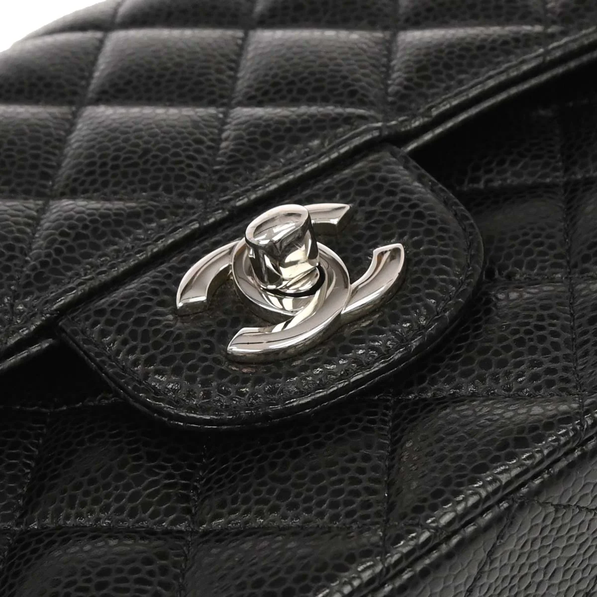 Chanel Black Caviar Skin Medium Classic Double Flap Shoulder Bag - Image 9