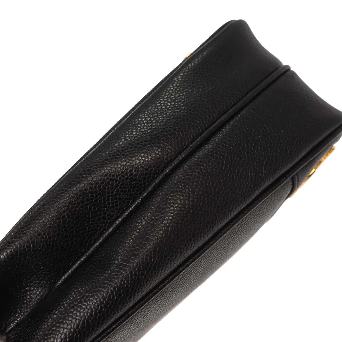 Chanel 1991-1994 Black Caviar Skin Triple CC Shoulder Tote Bag - Image 5