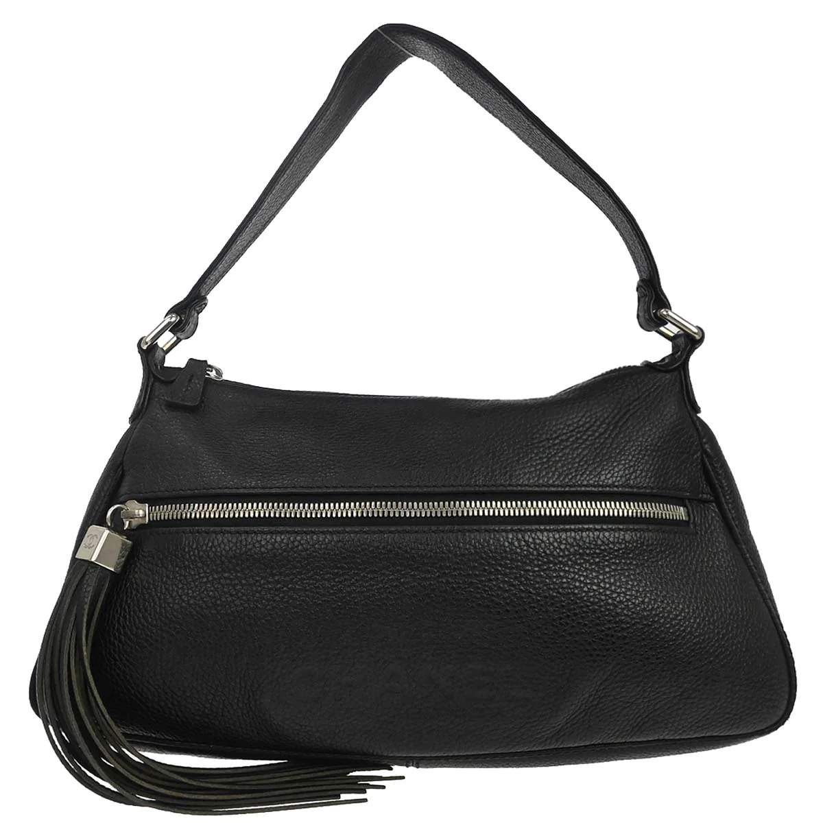 Chanel Black Calfskin Fringe Handbag