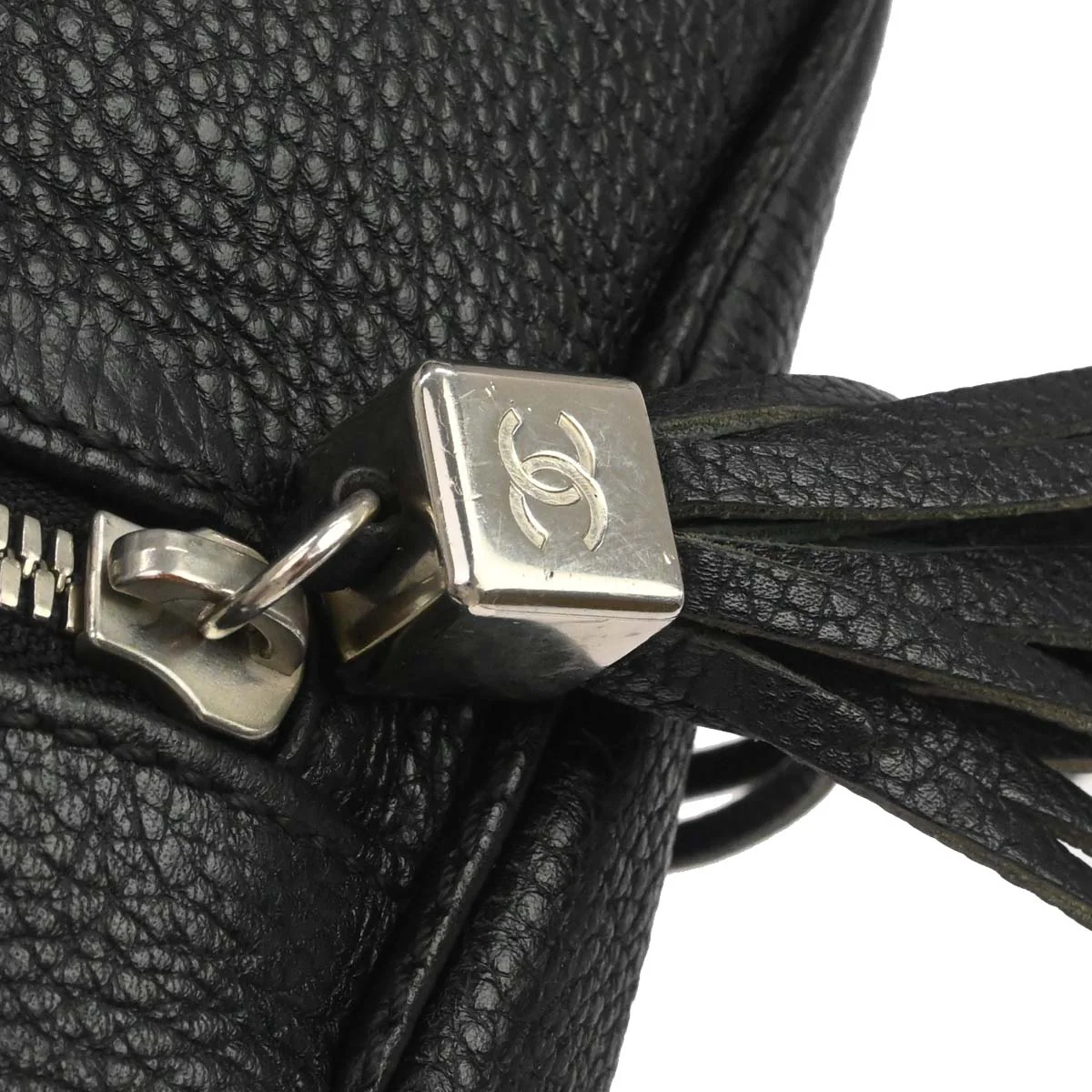 Chanel Black Calfskin Fringe Handbag - Image 5