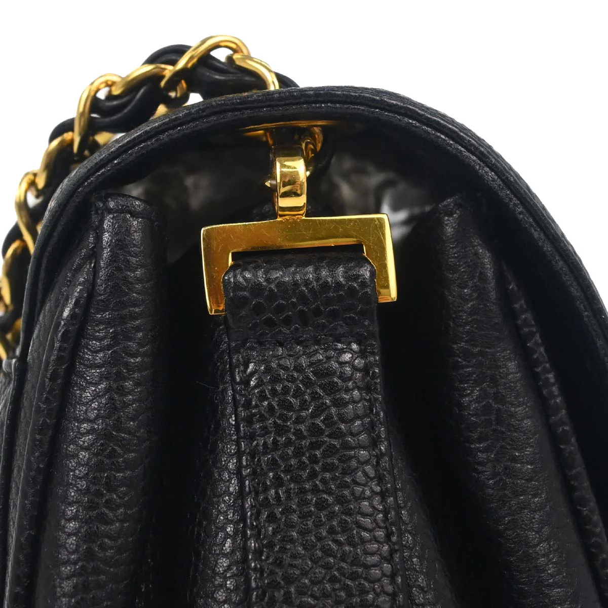 Chanel Black Caviar Skin Shoulder Bag - Image 11