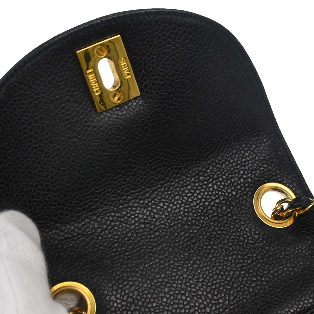 Chanel Black Caviar Skin Shoulder Bag - Image 15