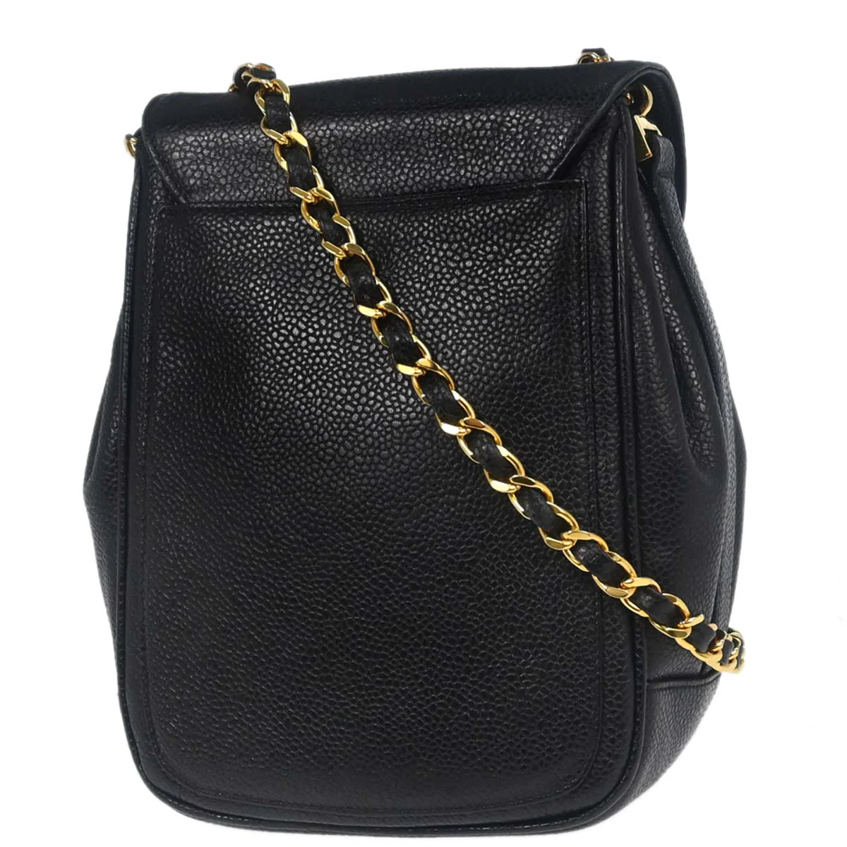 Chanel Black Caviar Skin Shoulder Bag - Image 2