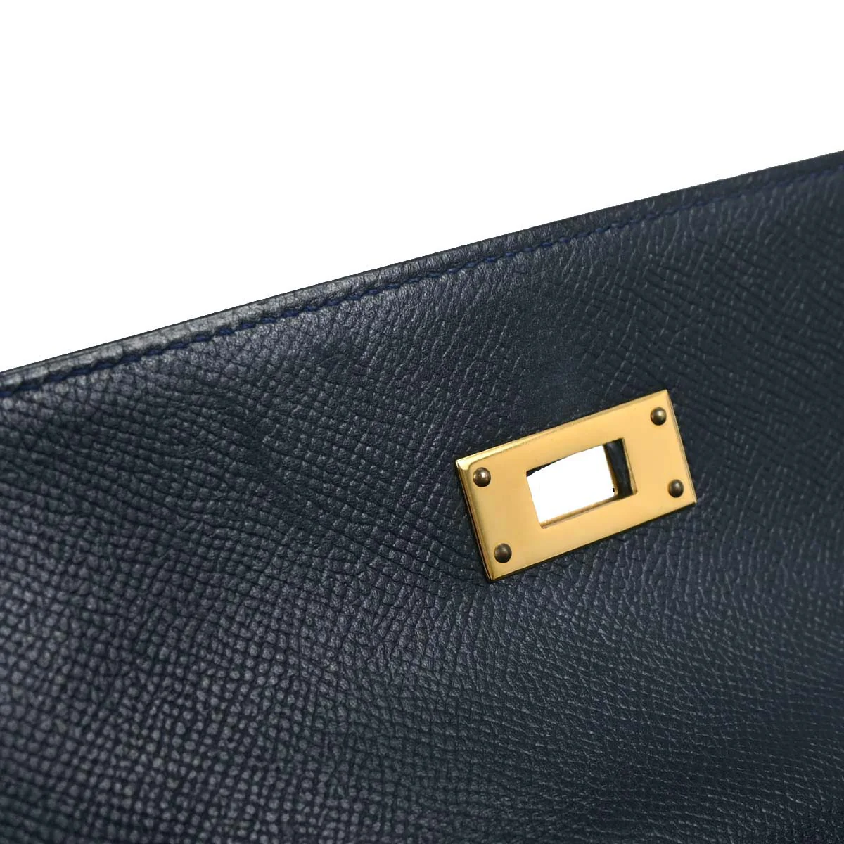 Hermes Blue Indigo Courchevel Kelly 32 Sellier 2way Shoulder Handbag - Image 10