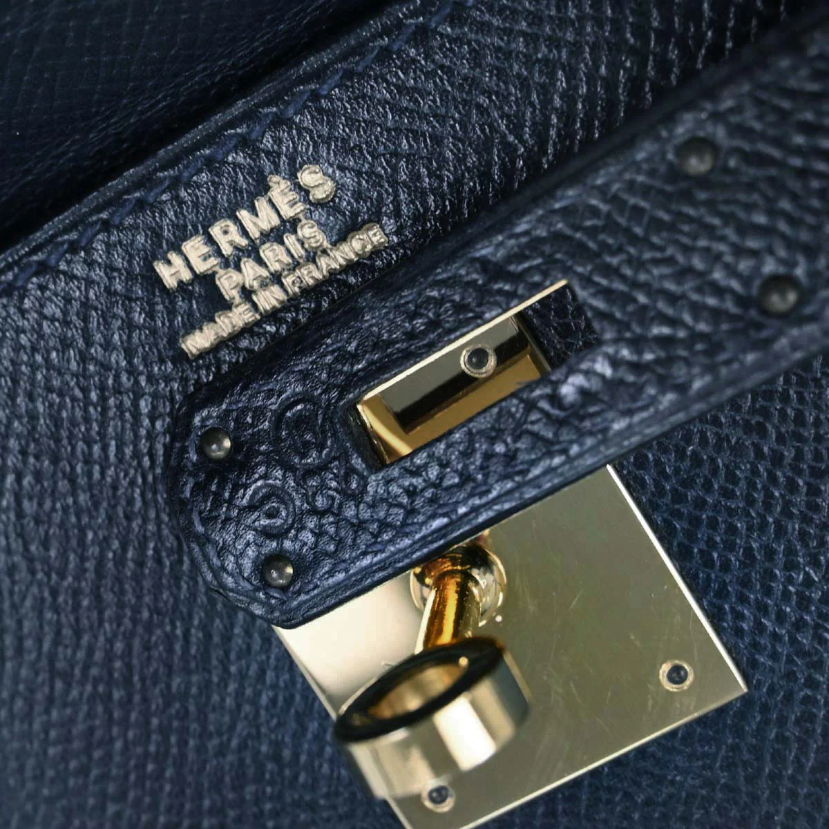 Hermes Blue Indigo Courchevel Kelly 32 Sellier 2way Shoulder Handbag - Image 12