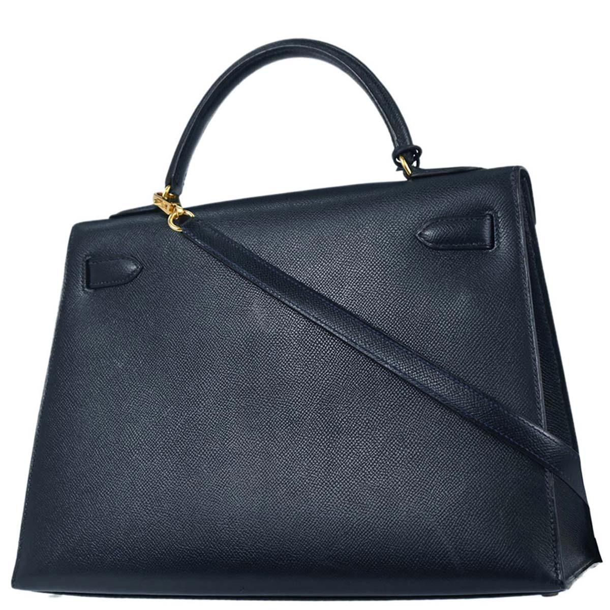 Hermes Blue Indigo Courchevel Kelly 32 Sellier 2way Shoulder Handbag - Image 2