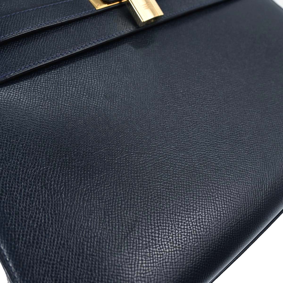 Hermes Blue Indigo Courchevel Kelly 32 Sellier 2way Shoulder Handbag - Image 7