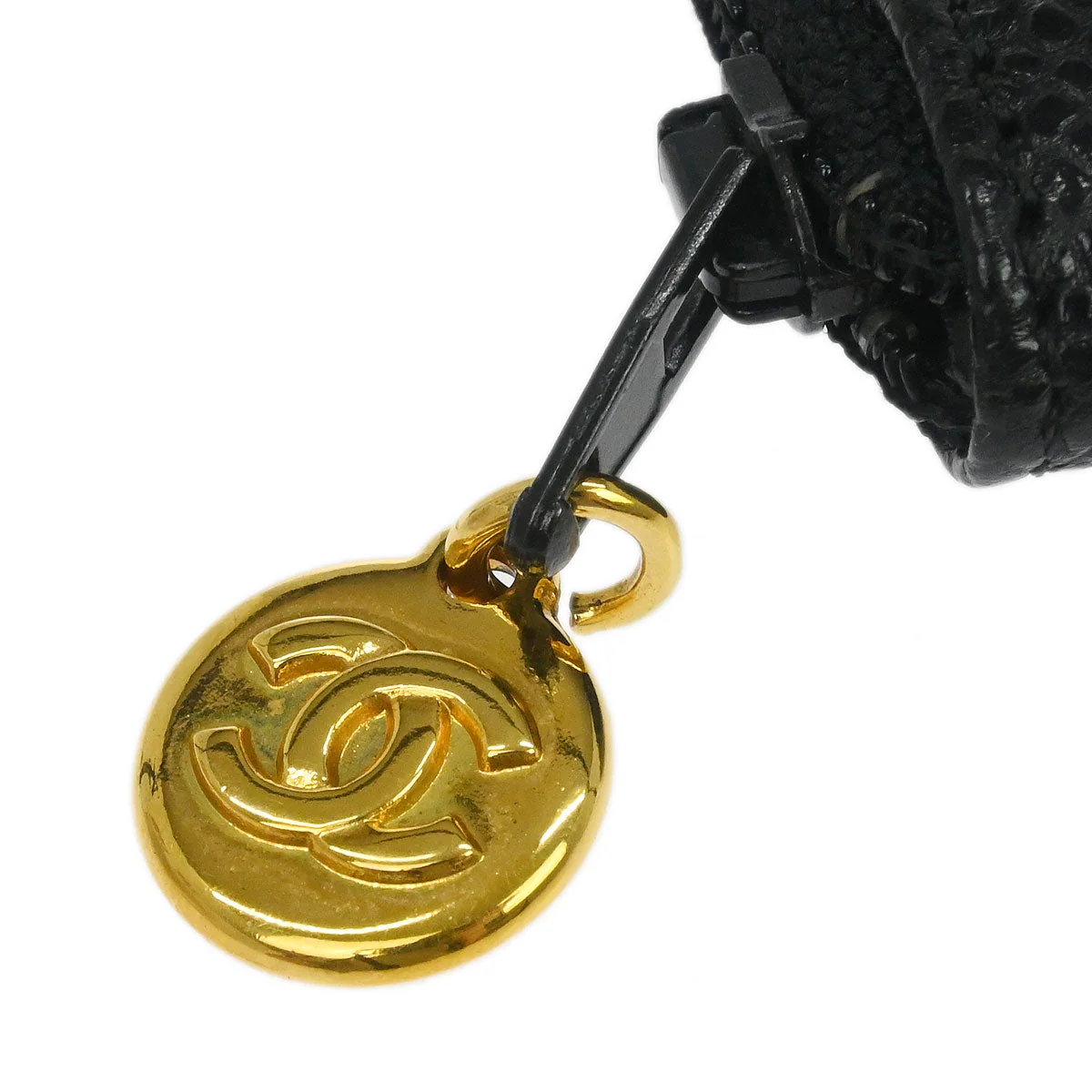 Chanel 1997-1999 Black Caviar Skin Coin Purse Wallet - Image 5